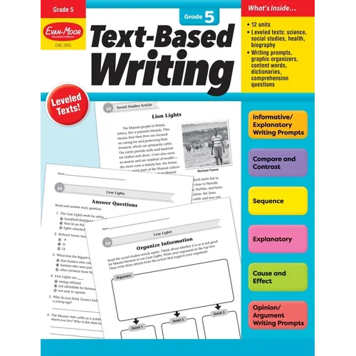Text-Based Writing, Grade 5 Teacher Resource
