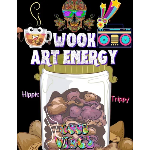 Wook Art Energy: Hippie Trippy coloring book - Peace and Positive coloring book - Illusive coloring book - Stress relieving coloring activity