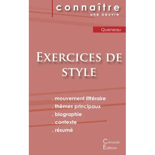 Fiche de lecture Exercices de style de Raymond Queneau (Analyse littéraire de référence et résumé complet)