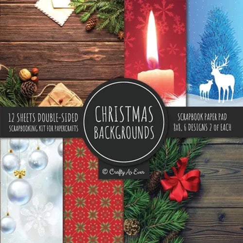 Christmas Backgrounds Scrapbook Paper Pad 8x8 Scrapbooking Kit for Papercrafts, Cardmaking, Printmaking, DIY Crafts, Holiday Themed, Designs, Borders,