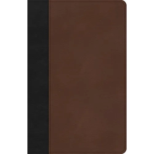 CSB Thinline Bible, Black/Brown Leathertouch