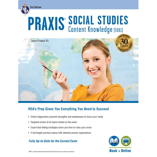 PRAXIS Social Studies Content Knowledge (5081): Book + Online