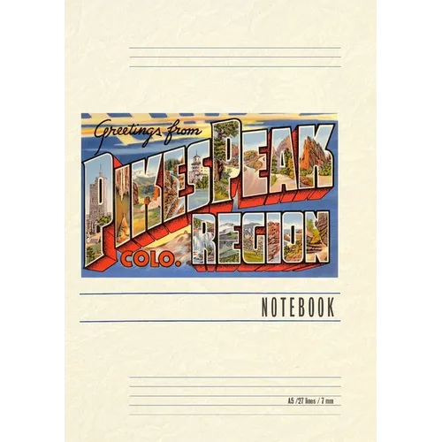Vintage Lined Notebook Greetings from Pike's Peak Region, Colorado