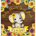Our Little Sunshine: A Cute Sunflower and Elephant Themed Square Hardcover Baby Shower Guest Book for Girls - Includes Sign-In Pages, Wishes & Advice,