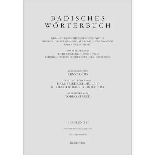 Band V/Lieferung 86: Badisches Wörterbuch.