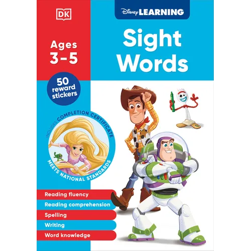 Disney Learning Sight Words (Ages 3-5): Preschool English Reading, Spelling, Writing Workbook for Kids, Curriculum-Based