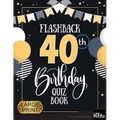 Flashback 40th Birthday Quiz Book Large Print: Turning 40 Humor and Mixed Puzzles for Adults Born in the 1980s