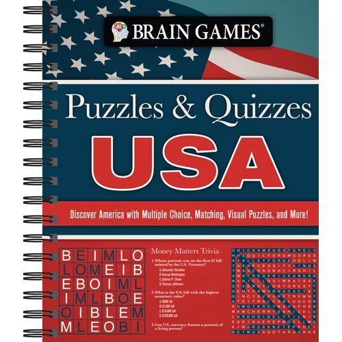 Brain Games - Puzzles and Quizzes - USA: Discover America with Multiple Choice, Matching, Visual Puzzles, and More!
