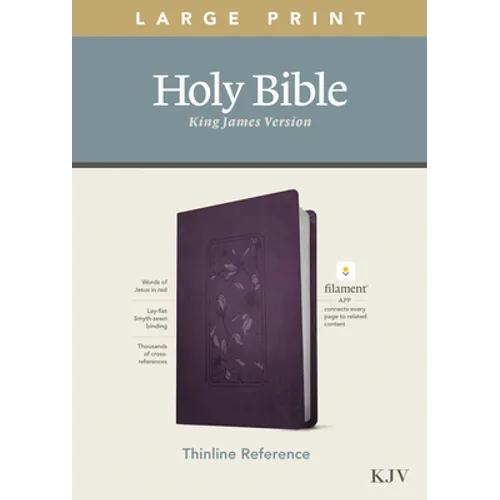 KJV Large Print Thinline Reference Bible, Filament Enabled Edition (Red Letter, Leatherlike, Floral/Purple)