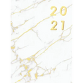 Grand Agenda 2021 Semainier: Couverture Rigide, Agenda Semainier 2021 1 Semaine sur 2 Pages, Agenda Planner 12 Mois, Planificateur Relié, Marbre blanc