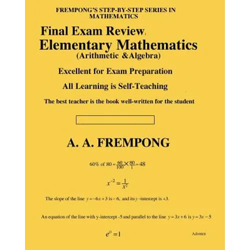 Final Exam Review: Elementary Mathematics