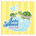 Our Little Turtle's Baby Shower Guest Book: A Cute Sea Turtle Themed Square Hardcover Baby Shower Guest Book for Boys with Sign-In Pages, Wishes for B