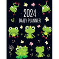 Frog Planner 2024: Funny Amphibian Monthly Agenda January-December Organizer (12 Months) Cute Green Water Animal Scheduler