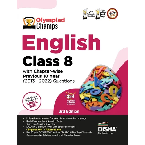 Olympiad Champs English Class 8 with Chapter-wise Previous 10 Year (2013 - 2022) Questions 5th Edition Complete Prep Guide with Theory, PYQs, Past & P