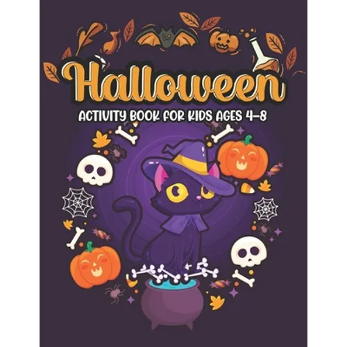 Halloween activity books for kids: Coloring, Dot To Dot, Mazes, Word Search, shadow matching