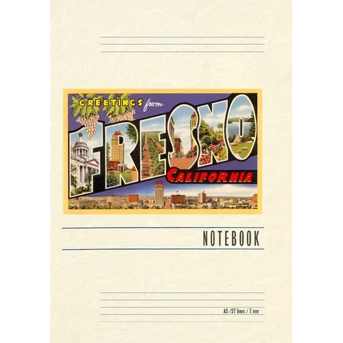 Vintage Lined Notebook Greetings from Fresno, California