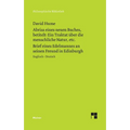 Abriss eines neuen Buches, betitelt: Ein Traktat über die menschliche Natur, etc. / Brief eines Edelmannes an seinen Freund in Edinburgh: Englisch-Deu