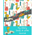 My Story Draw & Write Journal: Dino Racers Primary Notebook for Boys & Girls, Grades K-2, Half Picture Space & Half Handwriting Practice Lines. Handy