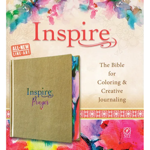 Inspire Prayer Bible NLT (Hardcover Leatherlike, Metallic Gold): The Bible for Coloring & Creative Journaling