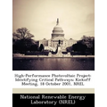 High-Performance Photovoltaic Project: Identifying Critical Pathways; Kickoff Meeting, 18 October 2001, Nrel