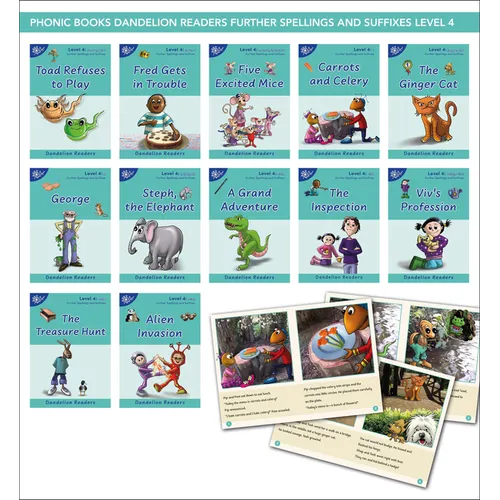 Phonic Books Dandelion Readers Further Spellings and Suffixes Level 4: (Alternative Spellings for Vowels and Consonants, Alternative Sounds for the Sp