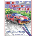 Race Cars, Muscle Cars, Classic Cars Mosaic Color By Number: Adult Coloring Book