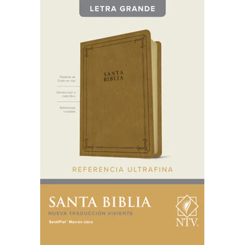Santa Biblia Ntv, Edición de Referencia Ultrafina, Letra Grande (Sentipiel, Marrón Claro, Índice, Letra Roja)