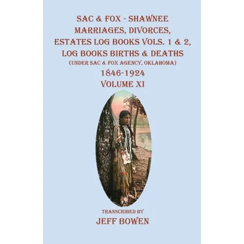 Sac & Fox - Shawnee Marriages, Divorces, Estates Log Books Vols. 1 & 2, Log Books Births & Deaths: (Under Sac & Fox Agency, Oklahoma)1846-1924 Volume
