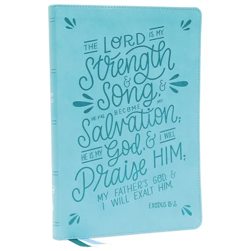 Nkjv, Thinline Bible, Verse Art Cover Collection, Leathersoft, Teal, Red Letter, Comfort Print: Holy Bible, New King James Version