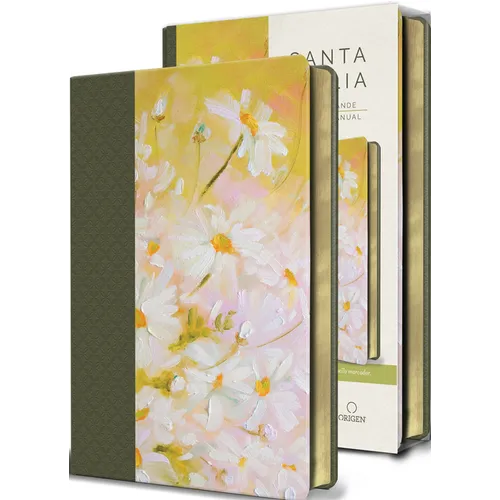 Biblia Reina Valera 1960 Letra Grande. Piel Verde Con Flores, Tamaño Manual / Spanish Bible Rvr 1960 Large Print. Imitation Green Leather with Flowers