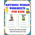Rhyming Words Worksheets: Rhyming Words Activities For Kids, Learn How To Rhyme With This Rhyming Workbooks For Kindergarten, Preschoolers And 1st Gra