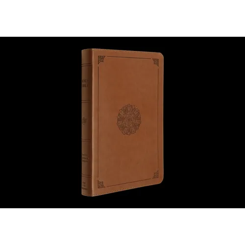 ESV Large Print Thinline Bible (Trutone, English Saddle, Emblem Design)