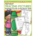 Alphabet Tracing Pictures Beginning Sounds and Fine Motor Skills: Practice for Kids with Pen Control, Line Tracing, Letters, and More! (Kids coloring