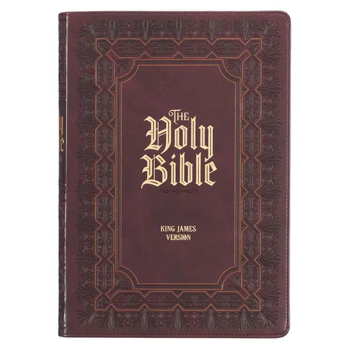 KJV Holy Bible, Super Giant Print Faux Leather Red Letter Edition - Ribbon Marker, King James Version, Burgundy