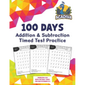 100 Days of Addition and Subtraction Timed Test Practice (0-20): with Fun Daily Jokes for Kids in Grades K-2