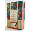 Biblia de Apuntes Rvr 1960 Tapa Dura, Azul Celeste Con Flores (Edición Cantos Pintados) / Spanish Journaling Bible Rvr 1960 Hardcover Light Blue with