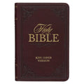 KJV Holy Bible, Mini Pocket Size, Faux Leather Red Letter Edition - Ribbon Marker, King James Version, Burgundy