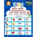Sight Word Kindergarten and First Grade Colorful Picture Flash Cards English Turkish: Learning to read basic vocabulary card games. Improve reading co