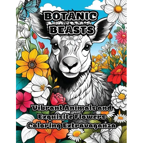 Botanic Beasts: Vibrant Animals and Exquisite Flowers Coloring Extravaganza