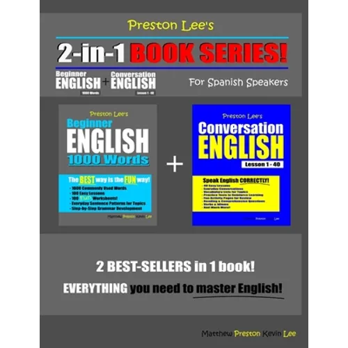 Preston Lee's 2-in-1 Book Series! Beginner English 1000 Words & Conversation English Lesson 1 - 40 For Spanish Speakers