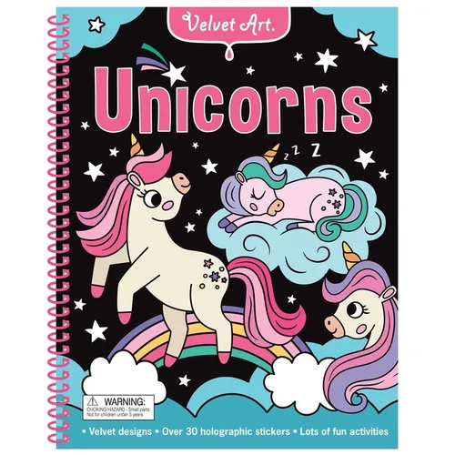 Velvet Art: Unicorns: Activity Book with Velvet Coloring Pages and Holographic Stickers
