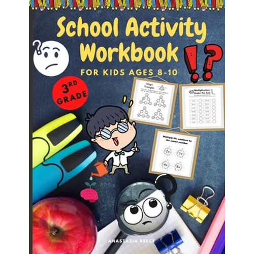 School Activity Workbook for Kids Ages 8-10: Brain Challenging Activity Book, Math, Writing and More