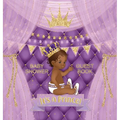 It's a Prince: African American Baby Shower Guest Book for a Royal Black Boy - Square Hardcover, Purple & Gold, Sign-In, Wishes & Advice for Parents
