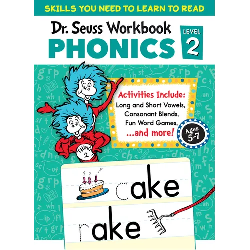 Dr. Seuss Phonics Level 2 Workbook: A Phonics Workbook to Help Kids Ages 5-7 Learn to Read (for Kindergarten and 1stgrade)