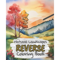 Natural Landscapes Reverse Coloring Book for Kids, Teens and Adults: Draw The Lines and Stay Calm, 40 Watercolor Patterns