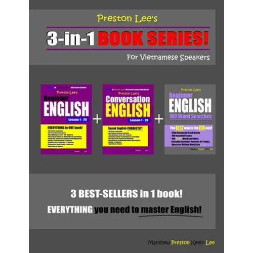 Preston Lee's 3-in-1 Book Series! Beginner English, Conversation English Lesson 1 - 20 & Beginner English 100 Word Searches For Vietnamese Speakers