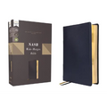 Nasb, Wide Margin Bible, Genuine Leather, Calfskin, Navy, Red Letter, 1995 Text, Comfort Print