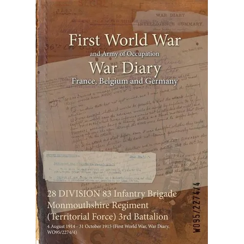 28 DIVISION 83 Infantry Brigade Monmouthshire Regiment (Territorial Force) 3rd Battalion: 4 August 1914 - 31 October 1915 (First World War, War Diary,