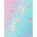 Notebook: Deep Blue and Pastel Hue Marble and Rose Gold - 8.5 x 11, 150 Wide Ruled Pages - Gift for Women and Teen Girls
