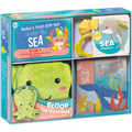 Baby's First Gift Set Under the Sea: Soft Baby Wash Mitt for Toddlers 1-3, Stroller Book, Waterproof Bath Books - Best Newborn Baby Gifts